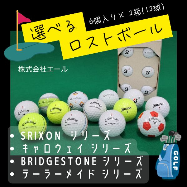 
            ロストボール　6個×2　ブランドお選びください　(色・柄等指定できません) ゴルフ ゴルフボール ボール洗浄選別済み 練習用カラーボール カラフル 送料無料
          