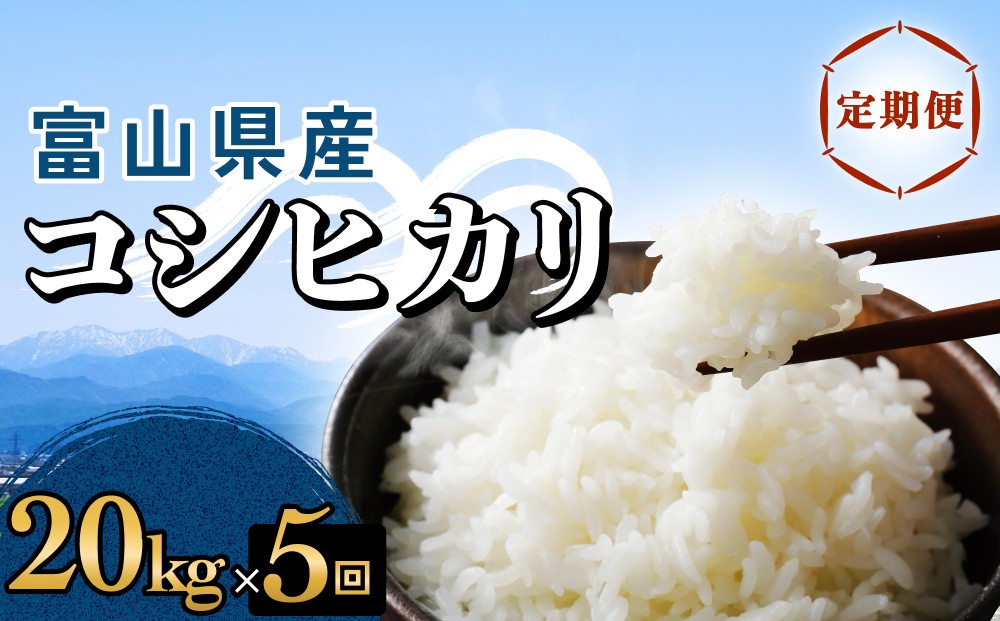 
                  【5回定期便】富山県産 コシヒカリ 20kg 富山県 氷見市 米 コシヒカリ 定期便
                