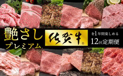 
            【定期便セット】佐賀牛を毎月月替りで12回お届け(20万円/ローストビーフ×2回・ハンバーグ×2回・サーロイン・しゃぶしゃぶ用・切り落とし・赤身・ロース・バラ・カルビ・すき焼き用)
          