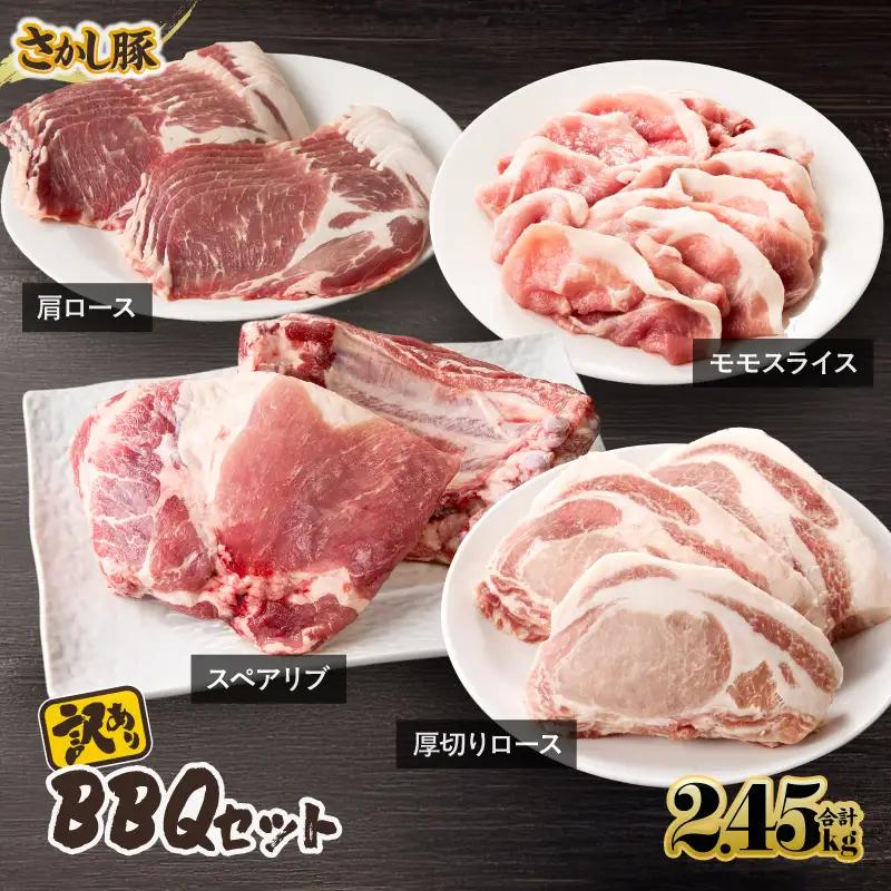 【 訳あり 】2506 鹿屋産 豚 BBQ セット 計2.45kg KN079-014 肉 豚肉 冷凍