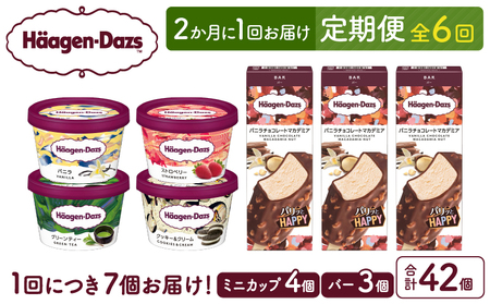 ＜全6回定期便・隔月＞ハーゲンダッツ『ミニカップ＆バーセット(合計42個)』アイスクリーム アイス スイーツ デザート_H0016-176
