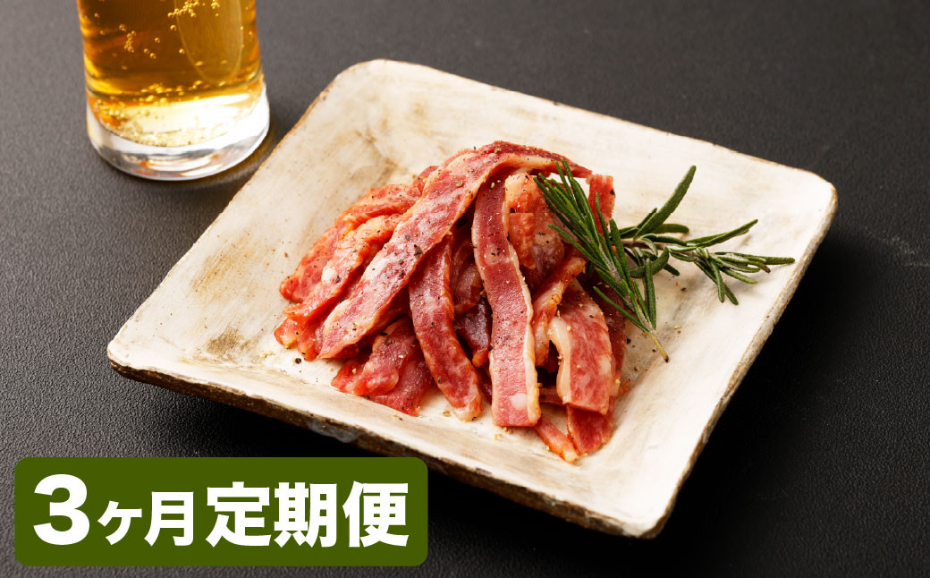 
            【3カ月定期便】【黒毛和牛】 おおいた和牛/半生ビーフジャーキー 約200g（約40g×5P）×3回 計約600g
          