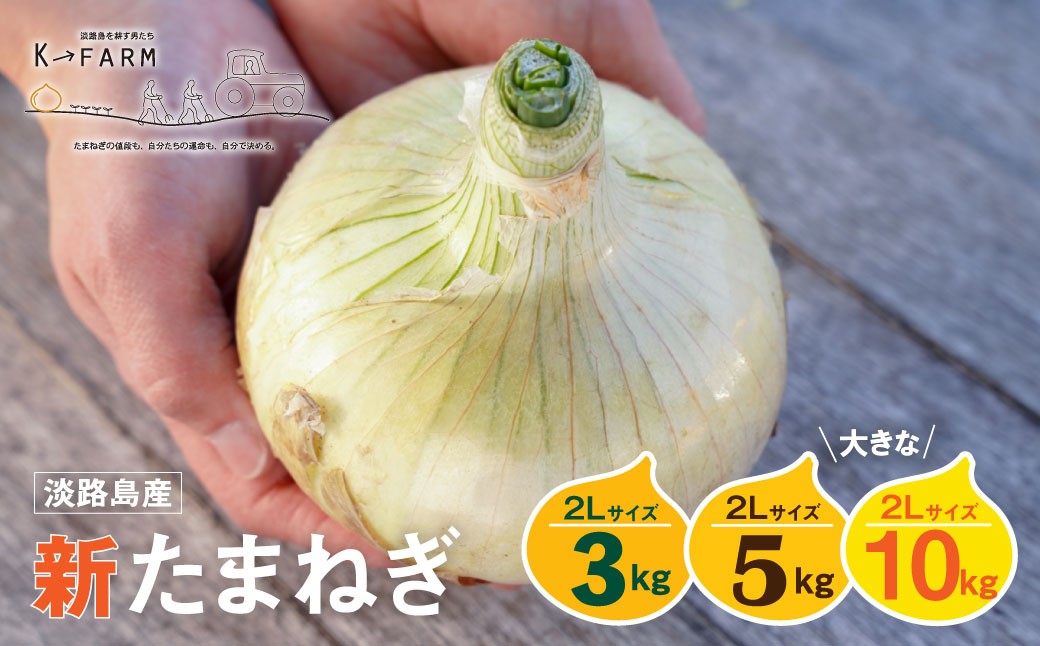 
                  【新たまねぎ】淡路島たまねぎ 大きな2Lサイズ 3kg・5kg・10kg【発送時期：2026年3月下旬～5月頃】
                