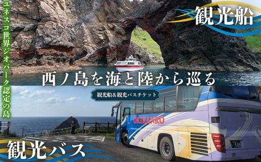 【ふるさと納税】隠岐 西ノ島町 観光バス＋観光船チケット！　西ノ島町 離島 観光 旅行 体験 ペア券 招待券