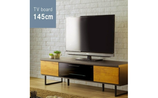 
テレビボード幅145☆木目調 ローボード リビング家具　カラー：BR
