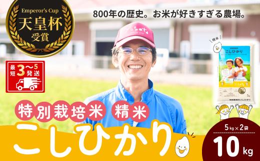 コシヒカリ 特別栽培米 精米 10kg 天皇杯受賞！横田農場のこしひかり ❙ こしひかり コシヒカリ 厳選米 お米 米 こめ 白米 精米 特別栽培米 冷めてもおいしい 美味しい こだわり おにぎり 天皇杯 受賞 ブランド米 農薬を抑えた 特別栽培 特別栽培認証 厳選米 人気 農家直送 産地直送 精米 国産 おすすめ 甘みが強い ふっくら 艶やか 茨城県 龍ケ崎市
