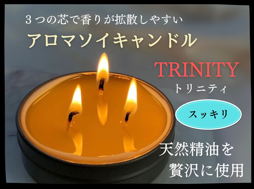 
天然精油アロマソイキャンドル【TRINITY】スッキリ　0156-2306
