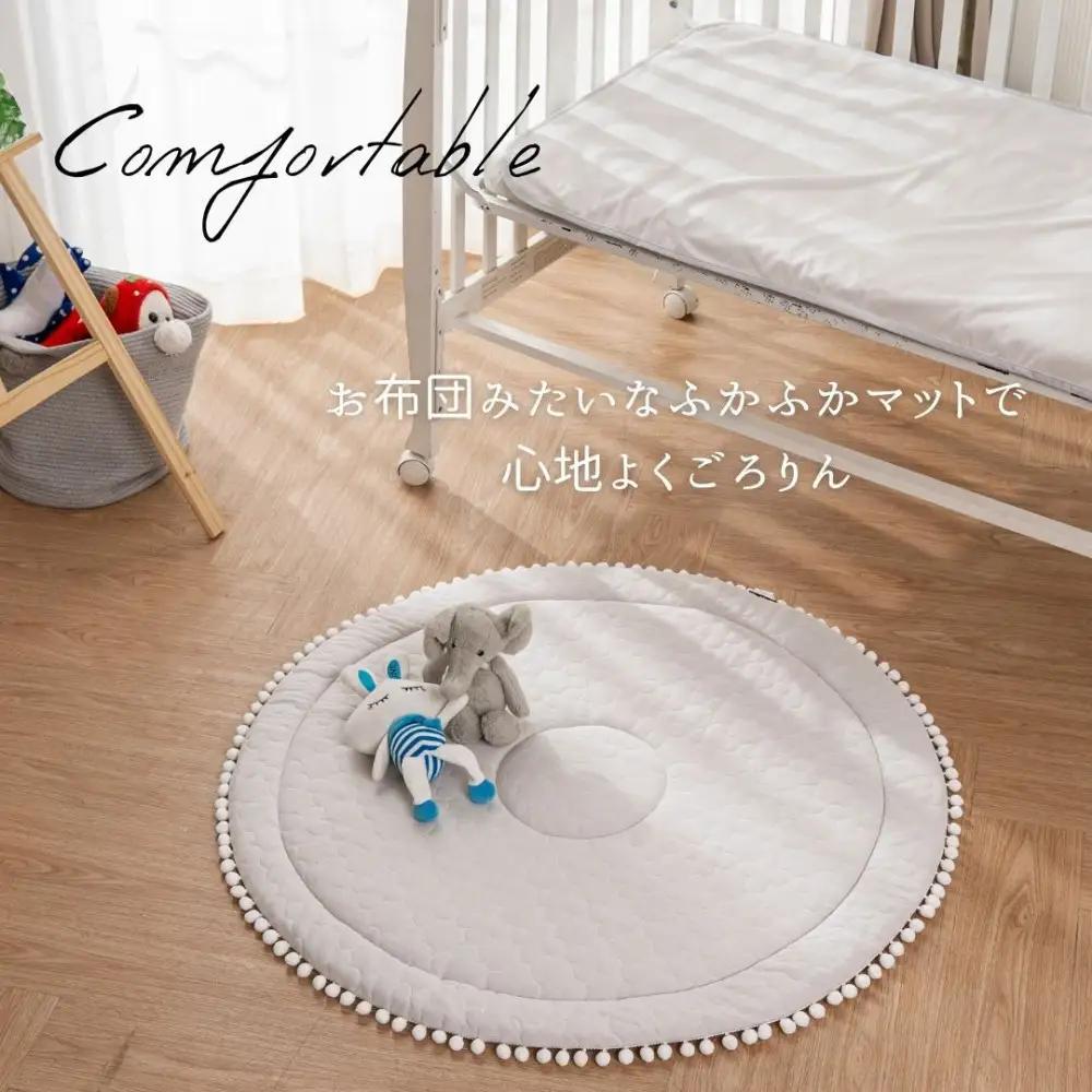 綿100％ サニーマット ベビーマット  赤ちゃんマット【抹茶ミルク】 ｜ 寝具