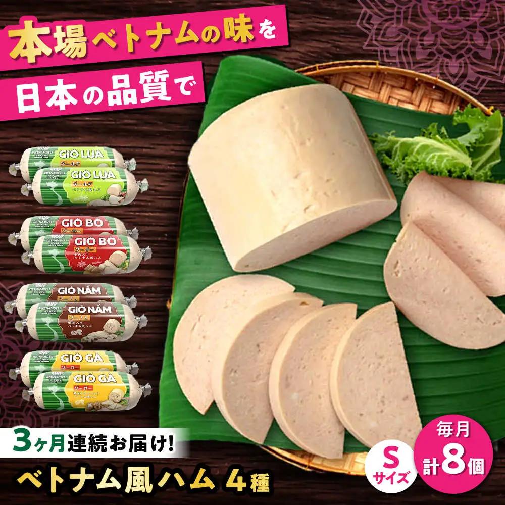 【全3回定期便】ベトナムハム Sサイズ 4種セット / ハム ベトナム料理 [BBBE010]