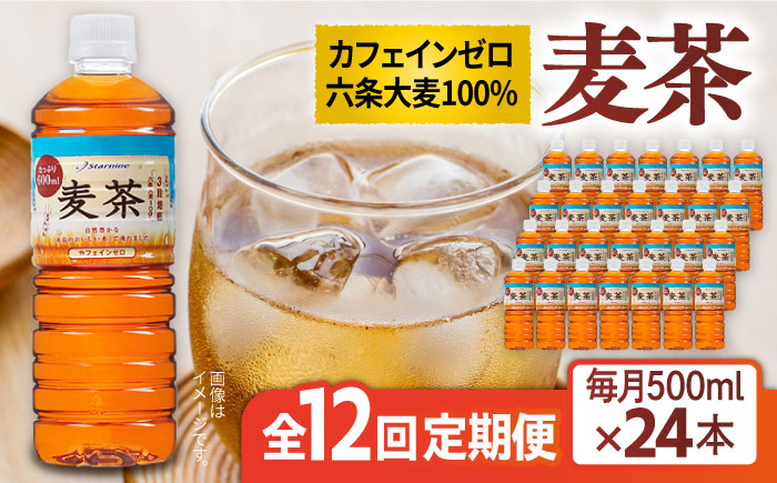 
                  【全12回定期便】麦茶 600ml × 24本  糸島市 / スターナイン お茶 ペットボトル [ARM020]
                