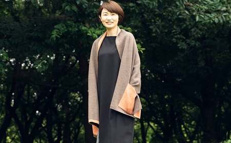 接結カラフルストール CLEMATIS 折り返しポケット オレンジ