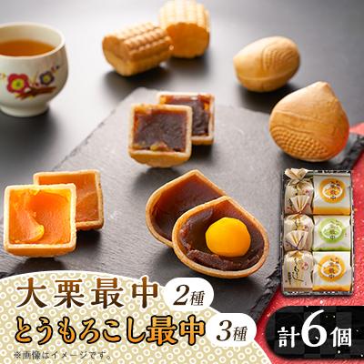 ふるさと納税 あきる野市 秋留の大栗最中　秋川のとうもろこし最中　詰め合わせ(6個入)【お茶ぞっぺの中島屋(あきる野の匠)】