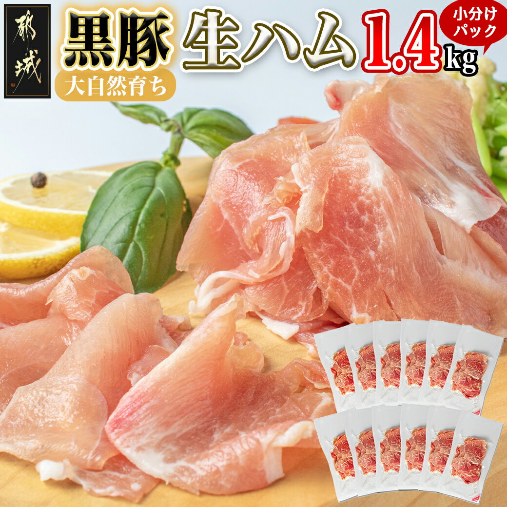【ふるさと納税】黒豚生ハム1.4kg - 宮崎県産 豚 生ハム 120g × 12パック 真空 小分け パック 冷凍 都城産 黒豚 豚肉 加工品 食品 つまみ おつまみ 酒のお供 酒の肴 女子会 パーティー 国産 送料無料 MJ-2519【宮崎県都城市は2年連続ふるさと納税日本一！】