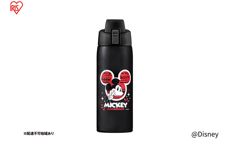 水筒 600ml マグボトル ステンレス ケータイボトル ダイレクトボトル NDDB-600 ミッキー アイリスオーヤマ 直飲み 保冷専用 ステンレスボトル マイボトル キッズ 子供 子ども こども カバー付き 簡単 