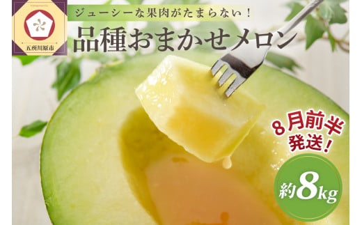 【2026年8月前半発送】青森のメロン約8kg青肉4～6玉秀～優