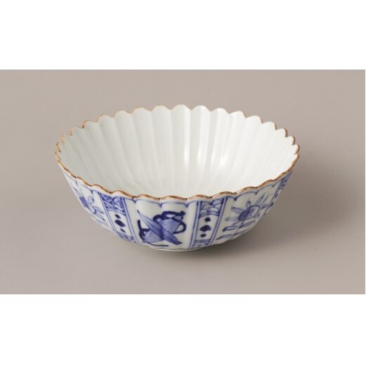 有田焼 芙蓉紋 菊割 中ボウル【鷹巣瑞光堂】食器 器 うつわ 鉢 盛鉢 ボウル サラダボウル 染付 手描き 35000円 A35-686_イメージ5