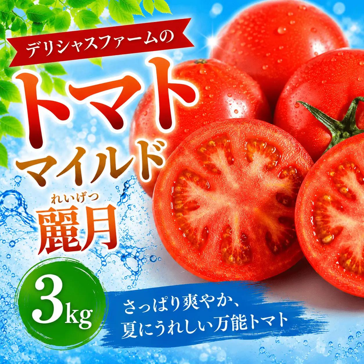  【先行予約】デリシャスファームのトマト(麗月) 3キロ箱 / とまと 野菜 トマト 【delf056】 