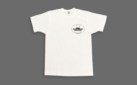 【Ｔシャツ白S】三笠帽子（L、紺）・Tシャツ（S〜LL、白）セット 記念艦三笠 Tシャツ ティーシャツ 帽子 三笠 軍艦 横須賀 横須賀市 セット【公益財団法人 三笠保存会】 [AKBC002-1]