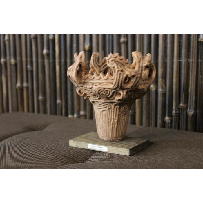 【ふるさと納税】火焔土器　15cm　ろうそく100g　専用燭台セット