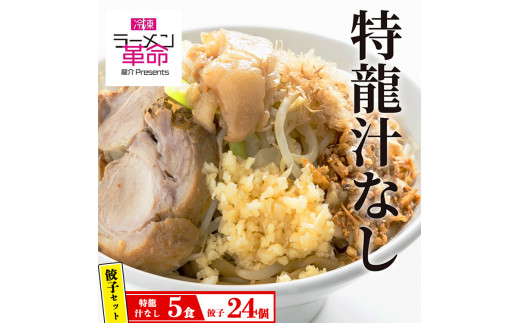 
【セット商品】特龍汁なし×5食＋龍介餃子24個入り×1食セット
※着日指定不可
※離島への配送不可
