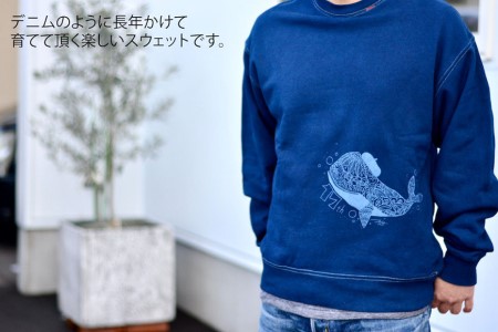 スウェット ASCENSION  藍染め スウェットA 1枚 ファッション 服 男性 メンズ 女性 レディース  S
