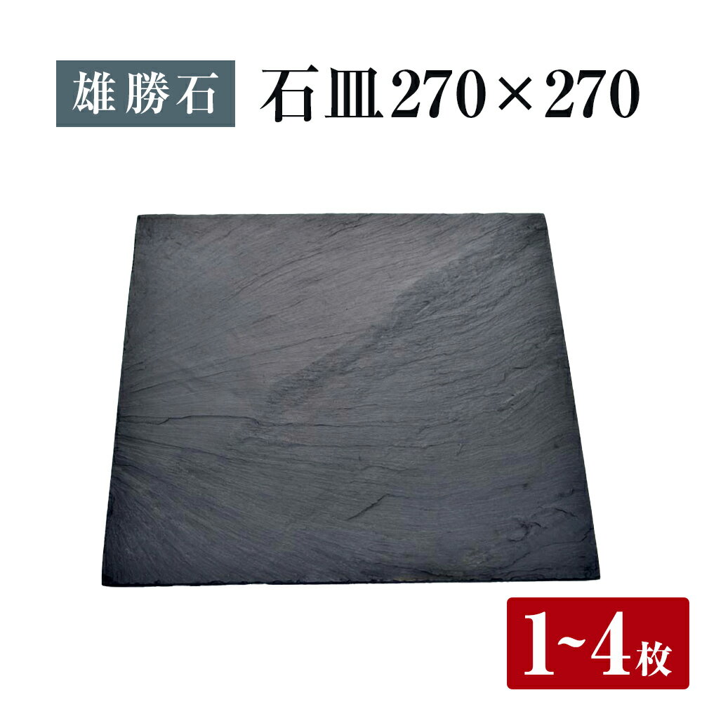 【ふるさと納税】【雄勝石】 石皿 270角 選べる 1枚 / 2枚 / 4枚 天然 硯石 伊達氏 仙台藩 歴史 モダン 石巻 宮城 皿 大皿 食器