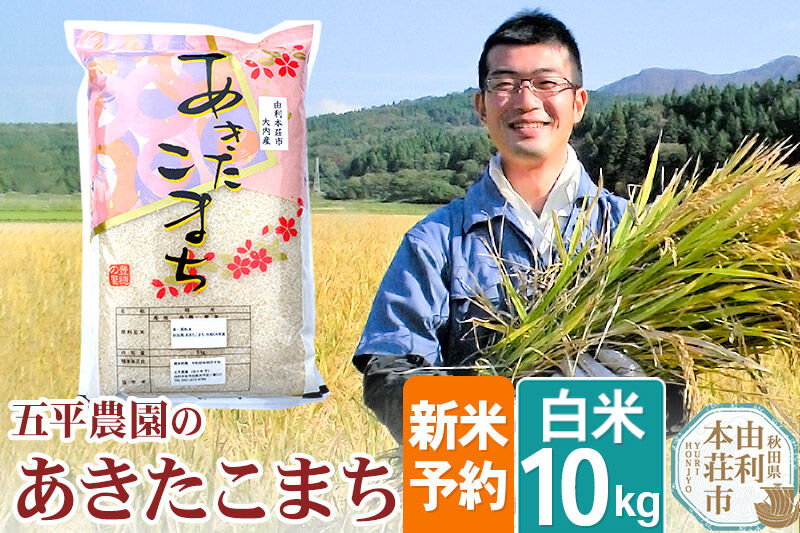 《令和8年産 新米受付》【白米】あきたこまち10kg 秋田県産 五平農園のあきたこまち《12月上旬～12月下旬発送予定》 [あきたこまち 新米受付 米 お米 こめ 白米 精米 ブランド米 食卓 おにぎ