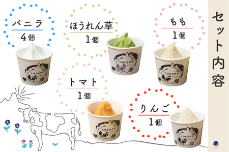 飛騨のジェラート ソルベ 6個入り詰め合わせ 野菜 スイーツ ヘルシー アイス アイスクリーム ギフト プレゼント 誕生日祝い 国産野菜 カカポ[Q773]