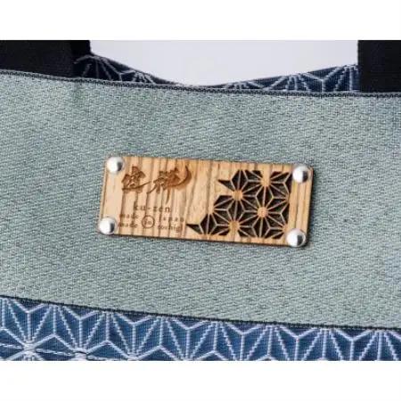 空禅　麻の葉文様「青磁(せいじ)」　トートバッグ　※バッグチャーム付き【1769050】