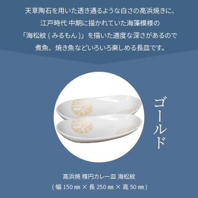 ふるさと納税 天草市 天草 高浜焼 楕円カレー皿 2枚(ゴールド)_S026-068 |  | 01