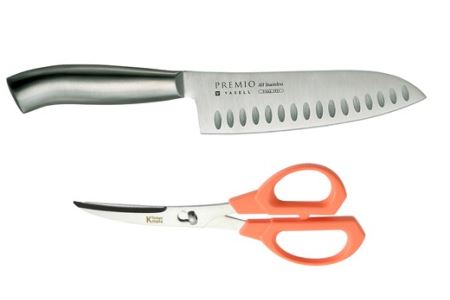 プレミオAS三徳包丁、ミニカーブハサミ２点セット