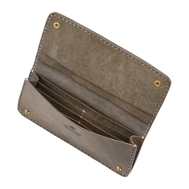 豊岡財布 haaki Leather ロングウォレット HLW305 / グリージオ / 長財布 薄型 財布 サイフ ブランド 小銭入れなし 牛皮革 プエブロレザー 革 メンズ レディース ハンドメイ