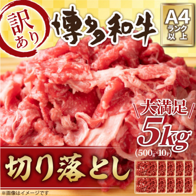 
訳アリ!＜A4～A5＞博多和牛切り落とし　5kg(500g×10パック)(水巻町)【1371120】
