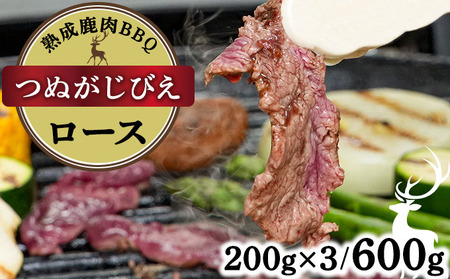 《順次配送》山と太陽　熟成鹿肉BBQ《ロース 200g×3パック》【肉 鹿肉 BBQ ロース お肉 具材 おつまみ ジビエ 定期便 お歳暮 お中元】