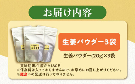 生姜パウダー 3袋 調味料 しょうが 愛西市 / しょうがやさん 【配達不可：離島】[AEAO009]