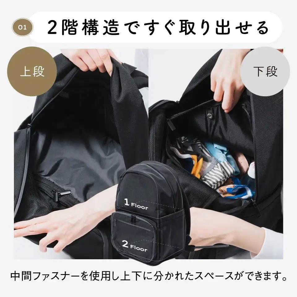 ブラック MURA マザーズリュック マザーズバッグ｜リュック