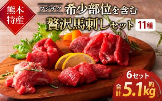 
熊本特産！フジチク希少部位を含む贅沢馬刺しセット 計約5100g 馬刺し ふじ馬刺し 馬肉 赤身
