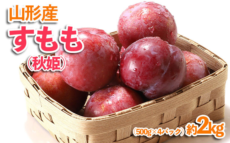 
            山形産 すもも(秋姫) 約2kg(500g×4パック) 【令和7年産先行予約】FU23-536 くだもの 果物 フルーツ 山形 山形県 山形市 2025年産
          