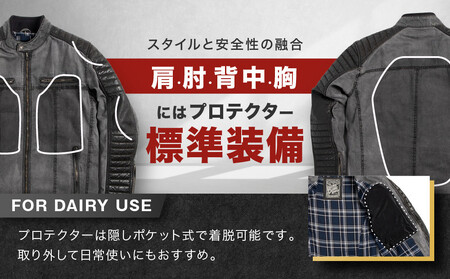 【デグナー】テキスタイル＆レザーコンビジャケット [25SJ-2] ブラック-ブラック ＜サイズM＞［ 京都 バイク 革製品 ブランド レザー ジャケット 人気 おすすめ おしゃれ 上着 革 ツーリン