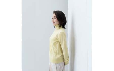 カシミヤ タートル ニット度詰 カシミヤ(L.イエロー )女性用サイズ:M(38)≪白田のカシミヤ≫ 