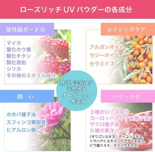 ファンデーション ローズリッチUVパウダー 6g 化粧品 コスメ ファンデ スキンケア オーガニック 美容 パウダー UVカット ブルーライト 紫外線 花粉 対策 保湿 乾燥肌 ブルークレールオーガニ