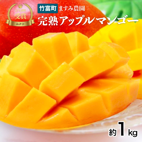 2026年 先行予約 アップルマンゴー 約1kg (2～4玉) 完熟 マンゴー ますみ農園 果物 フルーツ