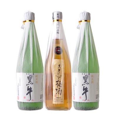 【上富田町】黒牛　3本セット (純米酒720ml2本/梅酒720ml1本)名手酒造(E001)