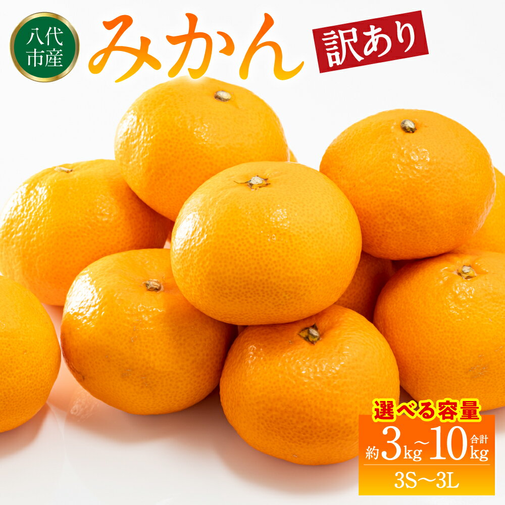 【ふるさと納税】【訳あり】【選べる内容量】みかん 家庭用 (3S～3Lサイズ) 約3kg～10kg 八代市産 熊本 ご家庭用 蜜柑 ミカン 柑橘 くだもの 果物 フルーツ デザート 送料無料
