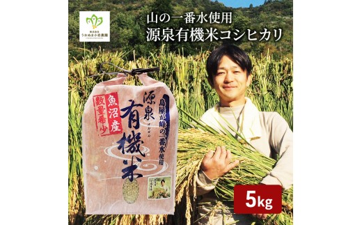 
                  令和8年産 新米 先行予約 山の一番水使用 源泉有機米コシヒカリ 精米5kg 米 こめ お米 コメ こしひかり 新潟県 魚沼市 魚沼 魚沼産 
                