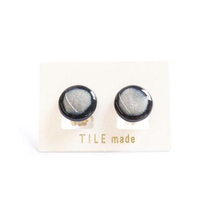 ふるさと納税 瑞浪市 【美濃焼】白むらタイルイヤリング(直径15mm)