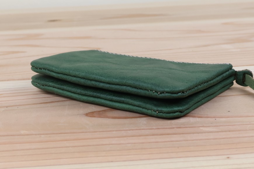 おさいふポーチ グリーン [アトリエSASSA 富山県 朝日町 34310063]