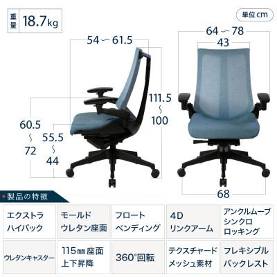 ふるさと納税 近江八幡市 イトーキ オフィスチェア『アクトチェア』ウレタンキャスター張地:ダックブルー |  | 01