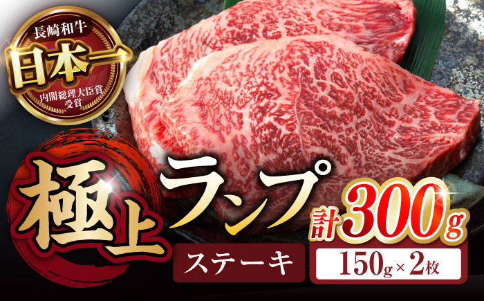 
ランプ ステーキ 300g（150g×2枚） / ステーキ 長崎和牛 A4～A5ランク 希少部位 / 諫早市 / 野中精肉店 [AHCW002]
