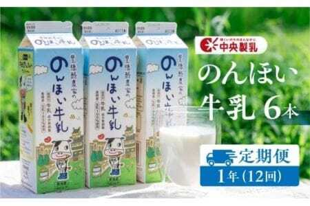 のんほい 牛乳1L×6本 定期便 牛乳 中央製乳